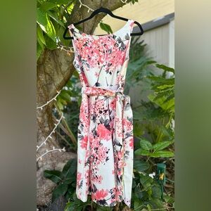 Jessica Howard Coral and Black Floral Dress